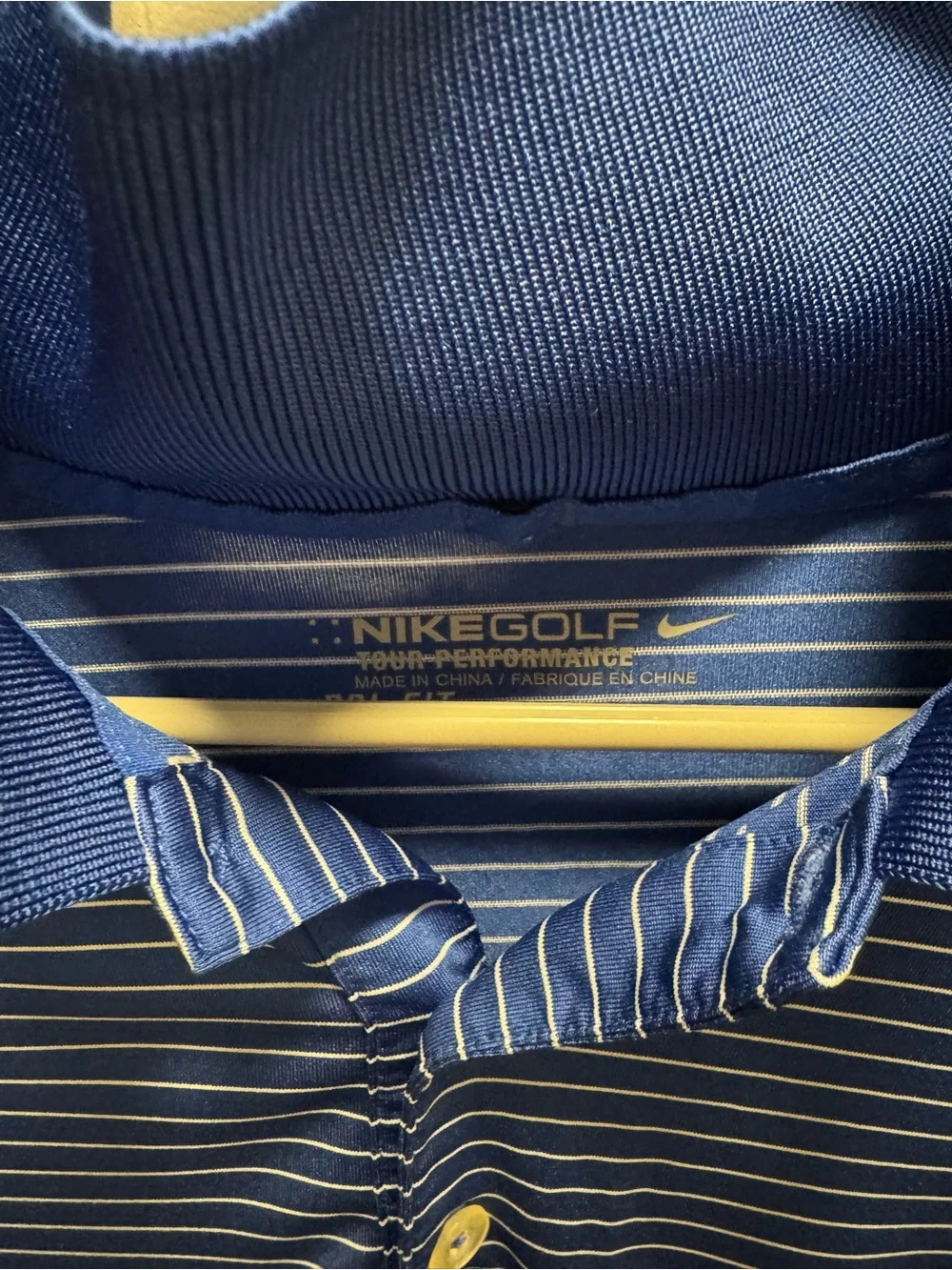 Nike Blue White Striped Polo
